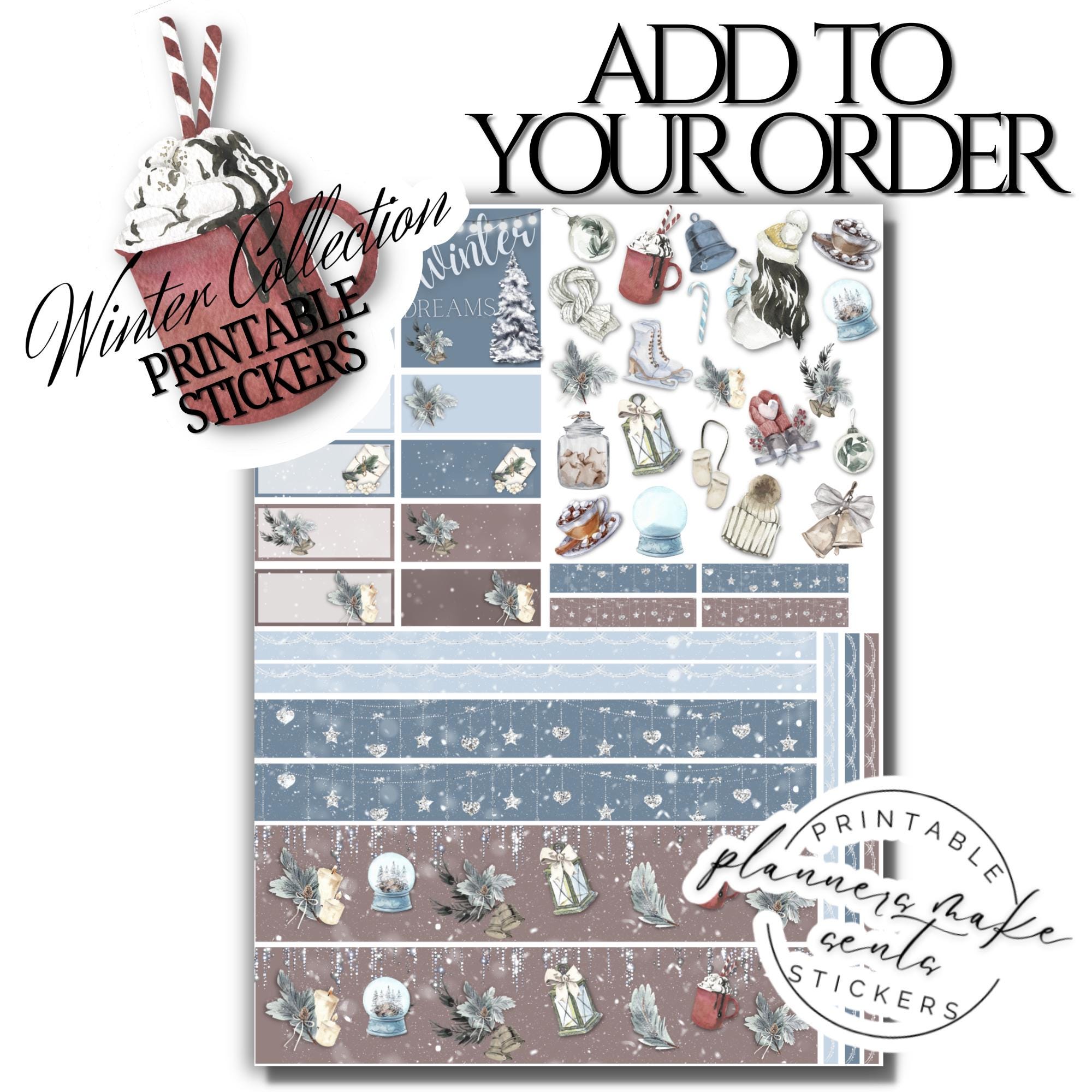 WINTER SEASON Printable Planner Stickers/happy Planner/december Weekly ...