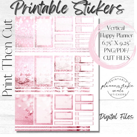 pink sample glitter box printable planner stickers for happy etsy