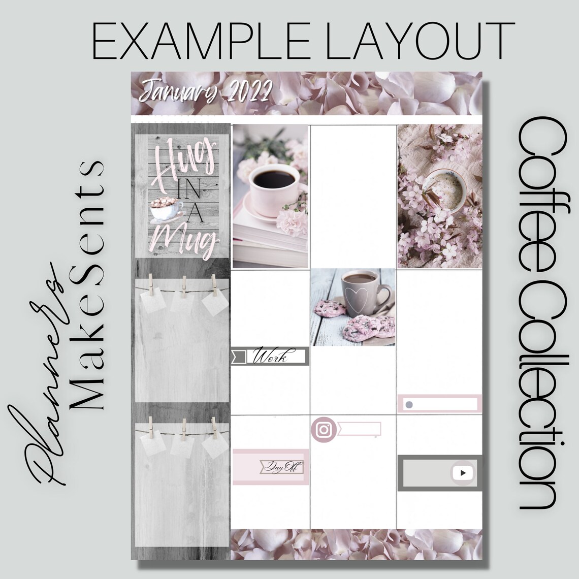 COFFEE LOVERS Printable Planner Sticker/happy Planner/pink Coffee ...