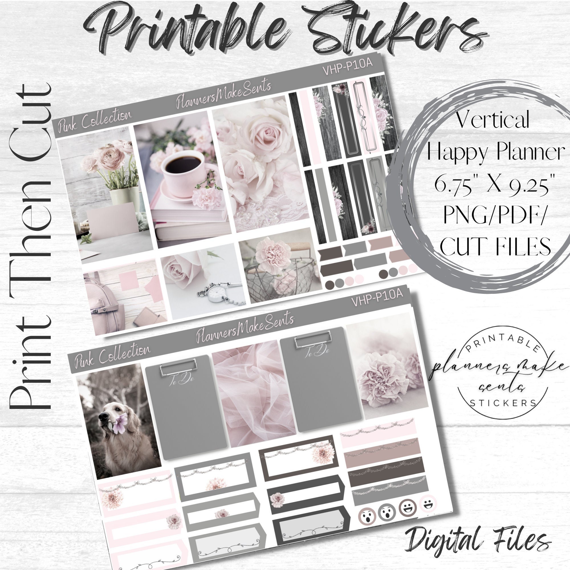 PINK PLANNER GIRL Printable Planner Stickers/happy Etsy