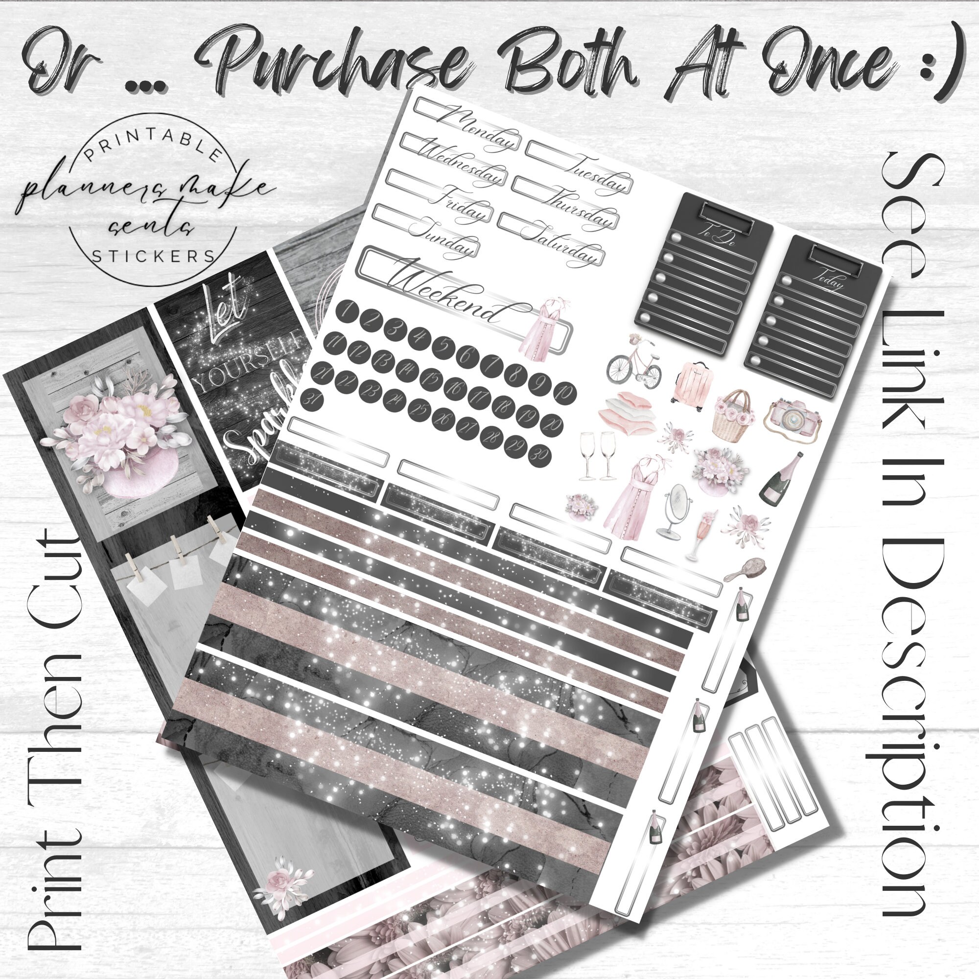 PINK PLANNER GIRL Printable Planner Stickers/happy Etsy