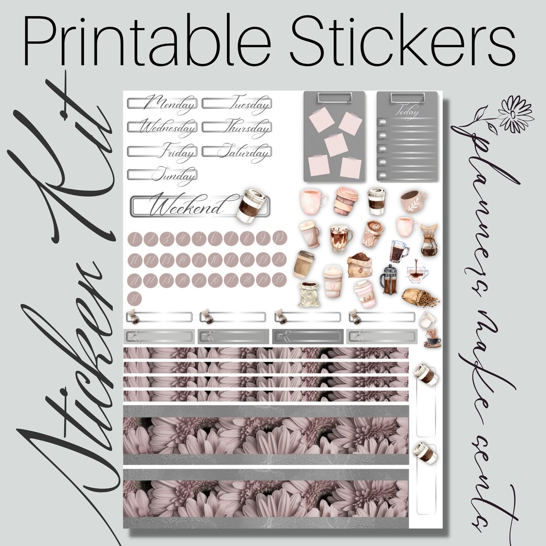 COFFEE LOVERS Printable Planner Stickers/happy Planner/printable Coffee ...