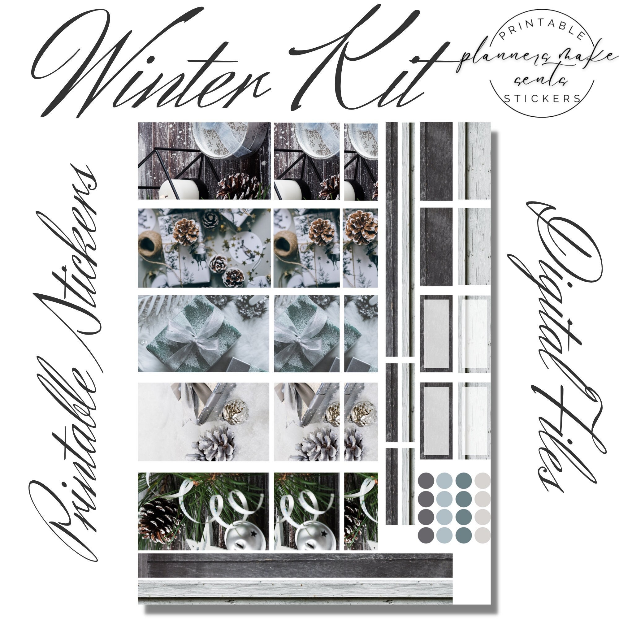 WINTER WONDERLAND Printable Planner Stickers/full Box Stickers ...