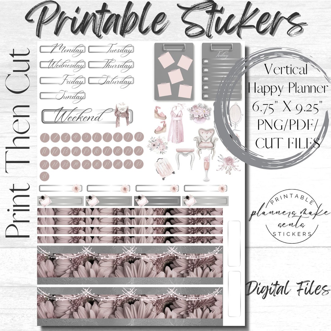 PINK PLANNER GIRL Printable Planner Stickers/pink Etsy