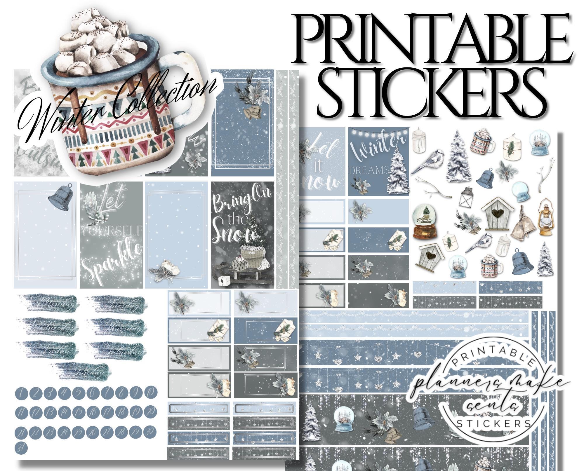 WINTER SEASON Printable Planner Stickers/happy Planner/december Weekly ...