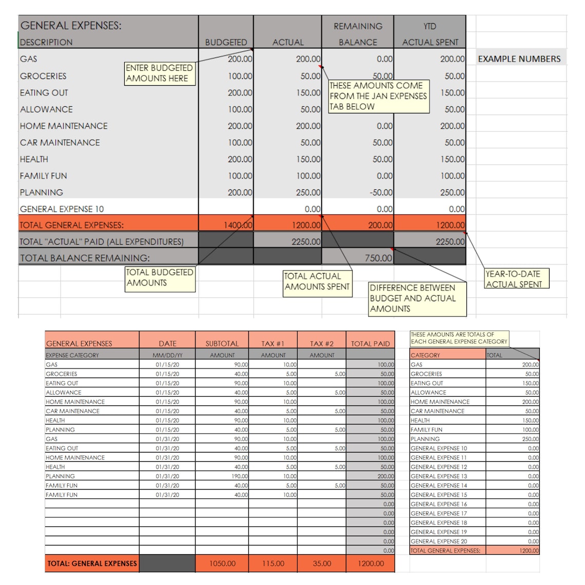 2023 EXPENSE TRACKER Spreadsheet/excel Template/monthly Etsy