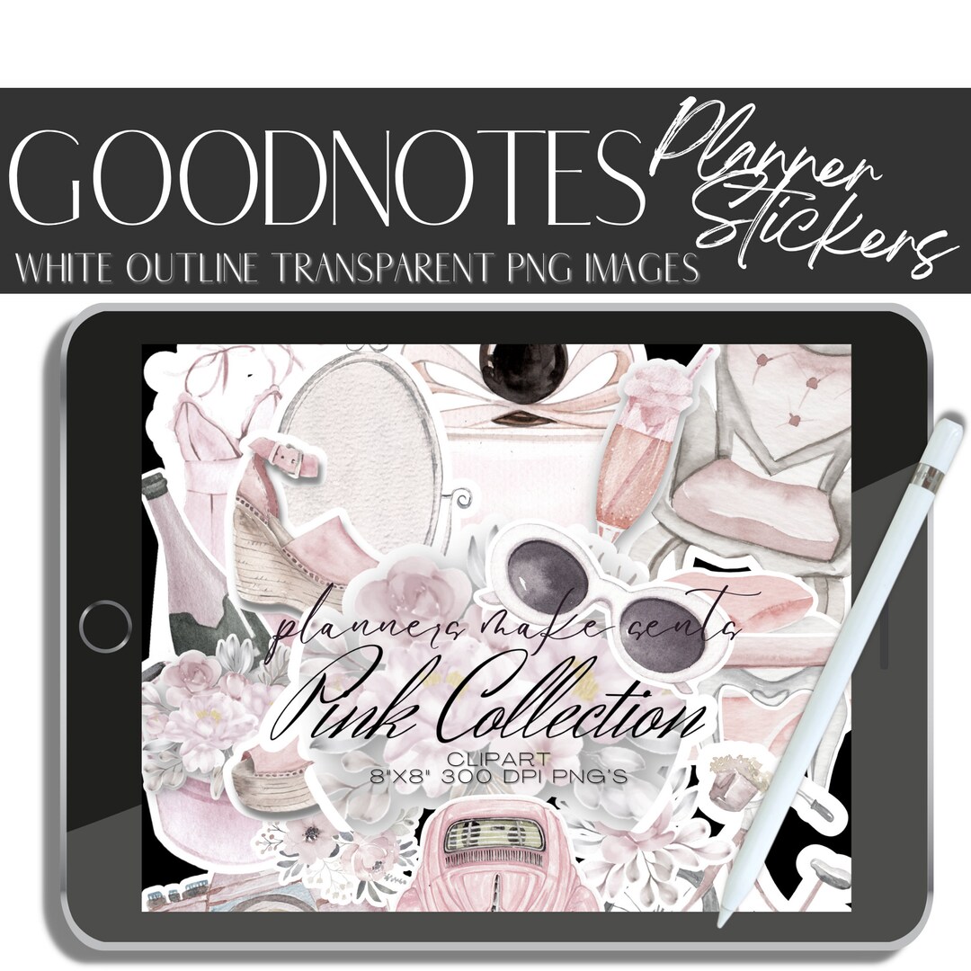 GLAM PLANNER Girl Printable Planner Stickers/white Outline/pink Planner ...