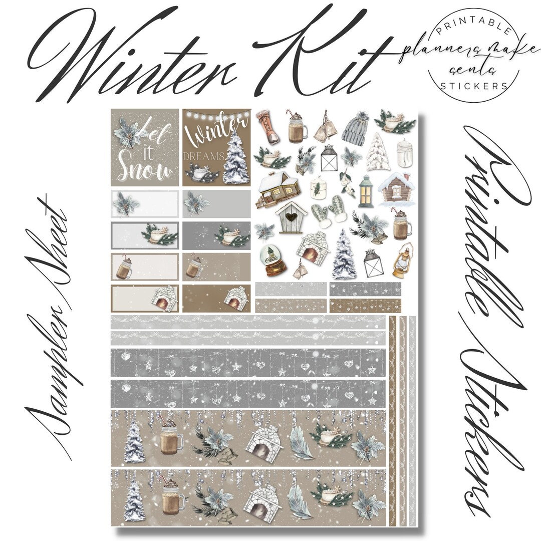 WINTER WONDERLAND Printable Planner Stickers/full Box Stickers ...