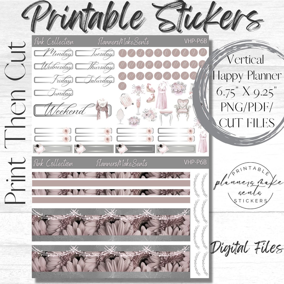 PINK PLANNER GIRL Printable Planner Stickers/pink Etsy