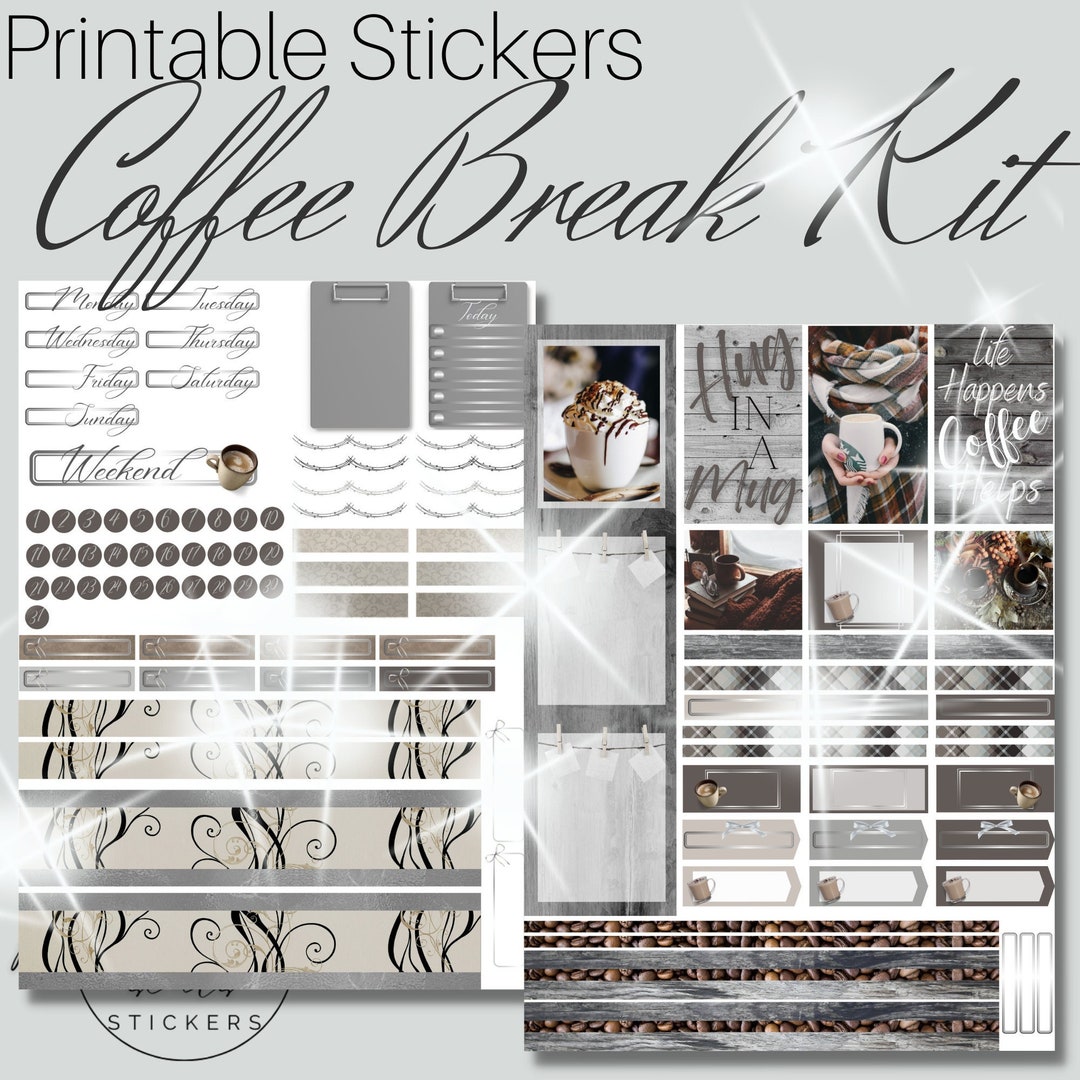 COFFEE LOVERS Printable Planner Stickers/happy Planner/coffee Sticker ...