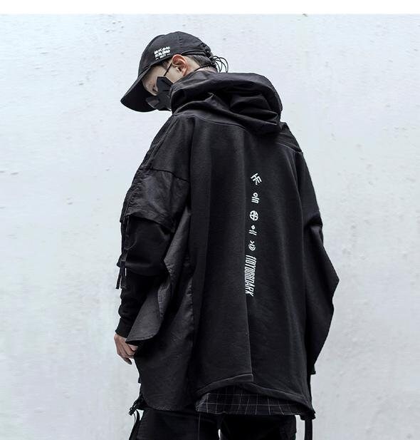 Blackout Oversized Hooded Pullover Streetwear / Techwear - Etsy