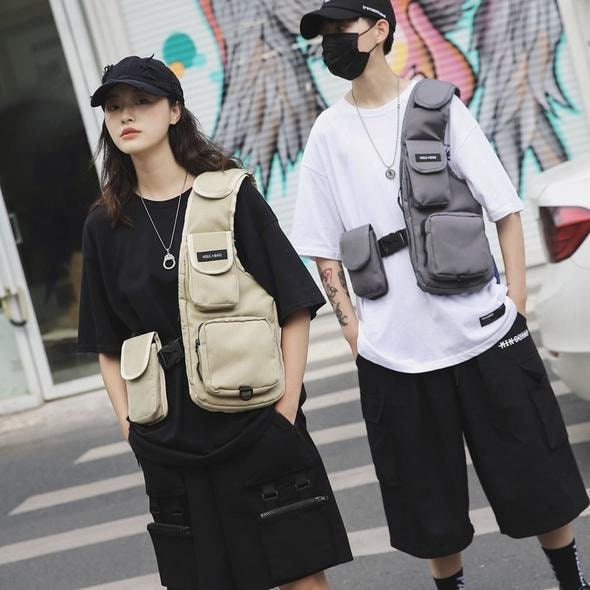 Asymmetrical Vest Rig Tactical Pouches Streetwear Vest Bag - Etsy