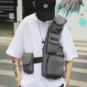 Asymmetrical Vest Rig Tactical Pouches Streetwear Vest Bag - Etsy