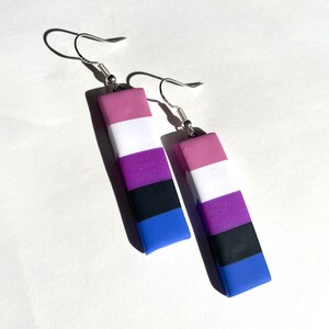 Genderfluid flag earrings