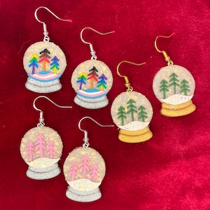Translucent snow globe earrings