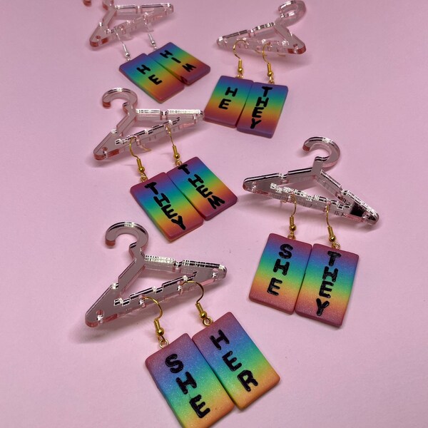 Pronoun Earrings