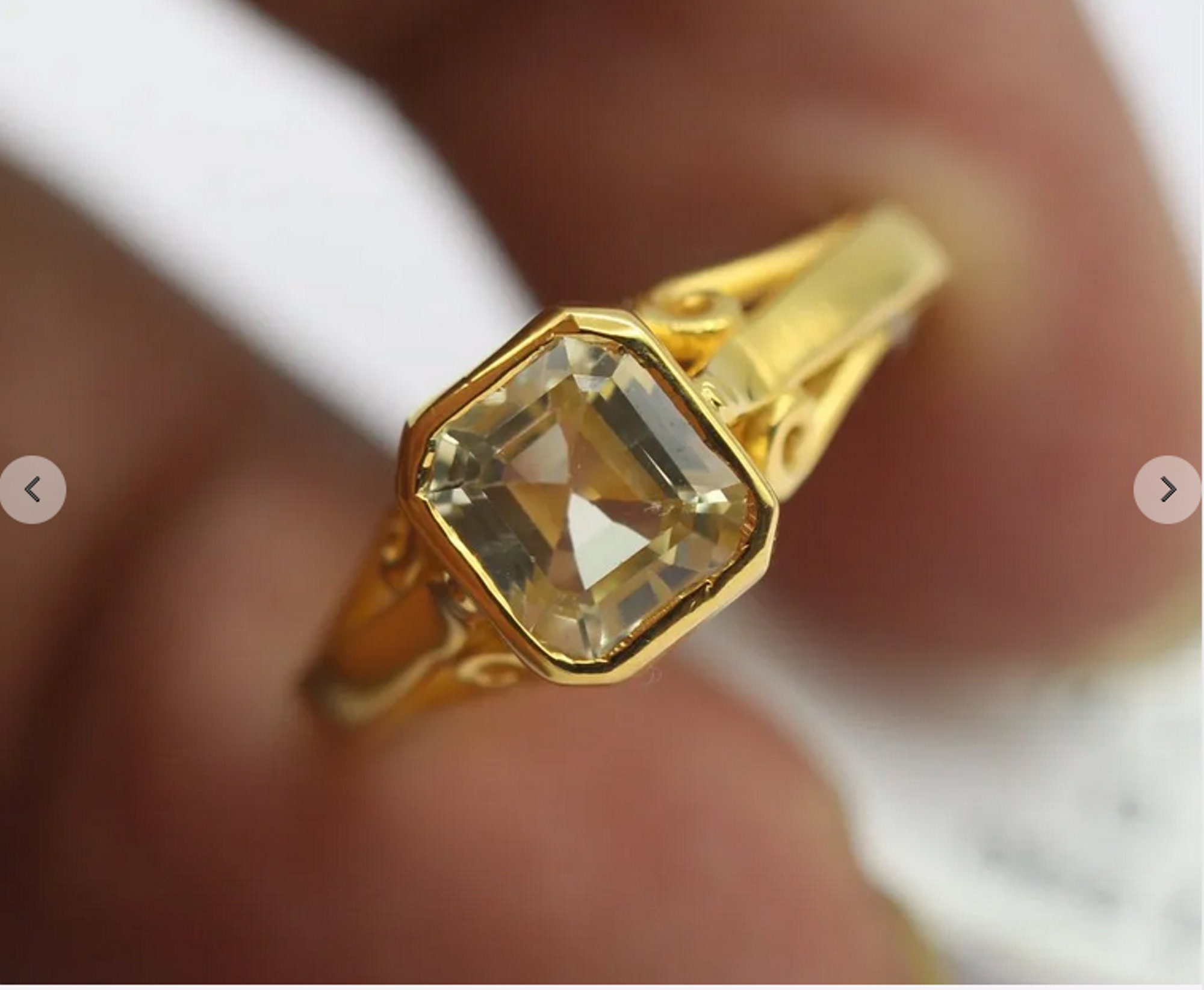 Yellow Sapphire Ring Etsy Singapore