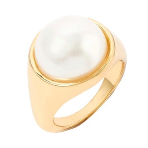 Anello con perla AAA naturale certificata AAA+ fatta a mano: argento sterling riempito d&#39;oro 14k