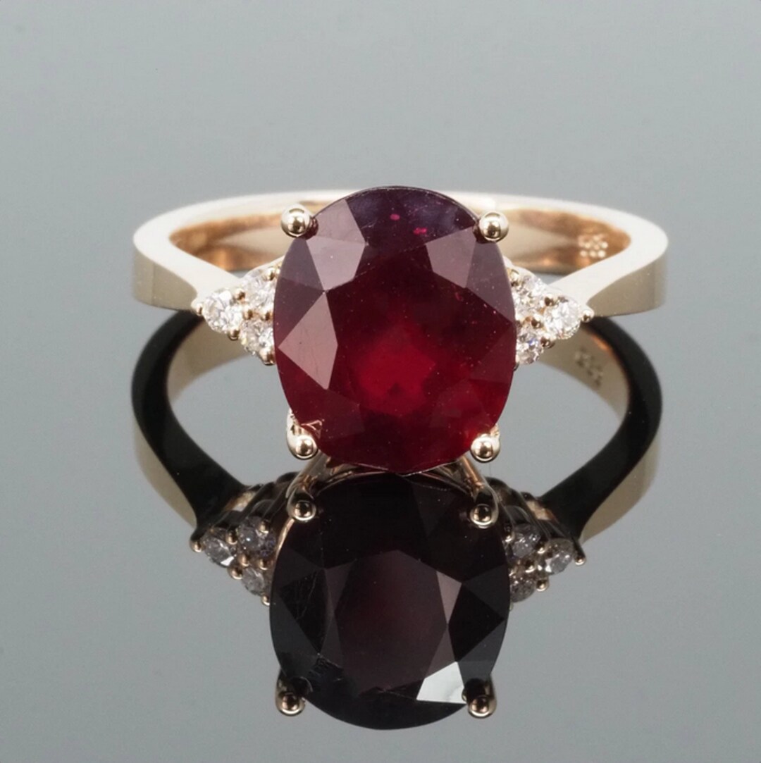 AAA+ Natural Certified Handmade Ruby Ring: 5.50 Carat Gemstone, 925 ...