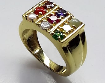 AAA+Natural Navaratna ring/Certified Navaratna Stone ring/Original 9 gems/astrological purposes ring/Handmade Ring