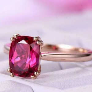 AAA+ Naturcertifierad Rubinring: 925 Sterling Silver Roséguld, 4,25 Karat Ädelsten