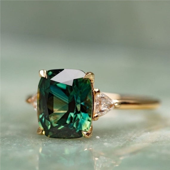 Natural Vintage Emerald Ring 5.50 Carat 925 Sterling Silver - Etsy