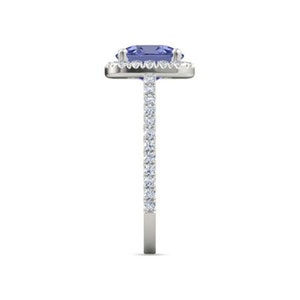 AAA+ Naturcertifierad AAA+ Naturlig Kudde Tanzanitring 6,00 karat, 925 sterlingsilver, handgjord ring för kvinnor bild 3