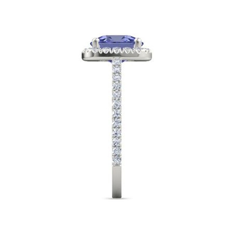 AAA+ Naturcertifierad AAA+ Naturlig Kudde Tanzanitring 6,00 karat, 925 sterlingsilver, handgjord ring för kvinnor bild 3