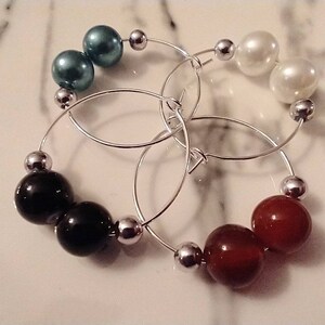 Wine Glass Charm for Weddings, Bachelorette Parties, Ladies Night, Birthday, July 4th. Set of 4 Reusable Cocktail Favors FREE Shipping in US