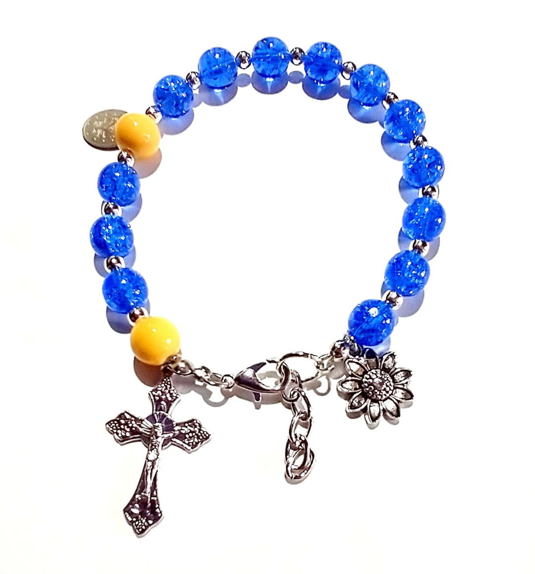 Custom Rosary Bracelet in School Colors Rosary Bracelet Graduation