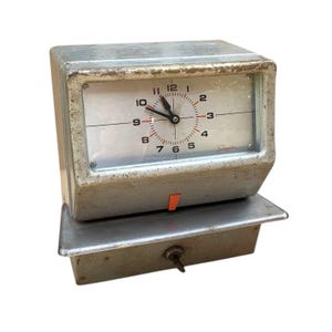 Vintage Simplex Time Clock Time Recorder JCP 4R3 with Key 1940s - 1960s