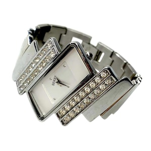 Sekonda Seksy Diamond Ladies Watch | Silver Dial Quartz Small Wristwatch | Elegant Bracelet Style Gift