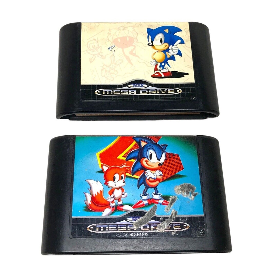Sonic the Hedgehog 1 & 2 Sega Megadrive Cartridge Only - Etsy