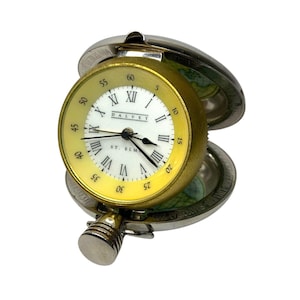 Dalvey St. Elmo Alarm Travel Clock – Made in Scotland – Vintage Folding Timepiece with Case
