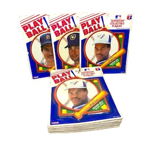 11 plaques Play Ball Superstar de la MLB – Paul Molitor, George Bell, Jack Morris des années 1990 scellé | Objets de collection de baseball vintage