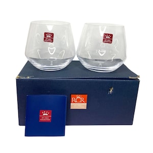 Vintage RCR Da Vinci Crystal-whiskyglazen: Italiaans geslepen glazen bargerei