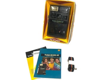 1970s Kodak EK160-EF Vintage Hipster Polaroid Instant Camera Collectible Original Box