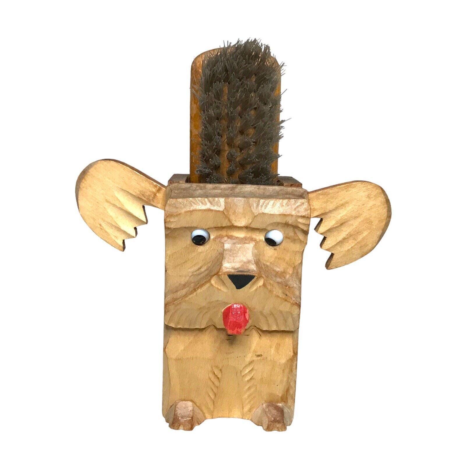 Brosse à Vêtements Vintage En Bois Sculpté - Motif Scottie Dogs - 15 Pouces De Long - Très Bon état
