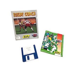 Rugby Coach Commodore Amiga PAL 3.5&quot; Floppy Disk - Boxed Complete