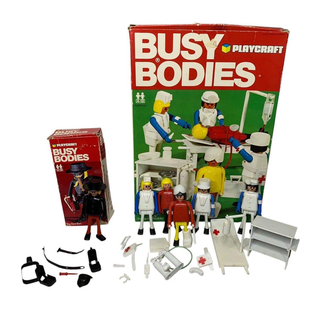 Rare 1970s Mettoy Busy Bodies Emergency Ward L5680 & Big Bad Ben Boxed ...