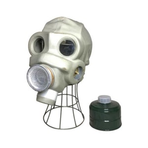 Military Issue PMG Gas Mask & Filter - Full Face Respirator NBC - Genuine Russian Vintage Army Surplus - Cold War Relic