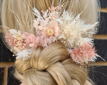 Preserved flowers bobby pins regular in blush x 4