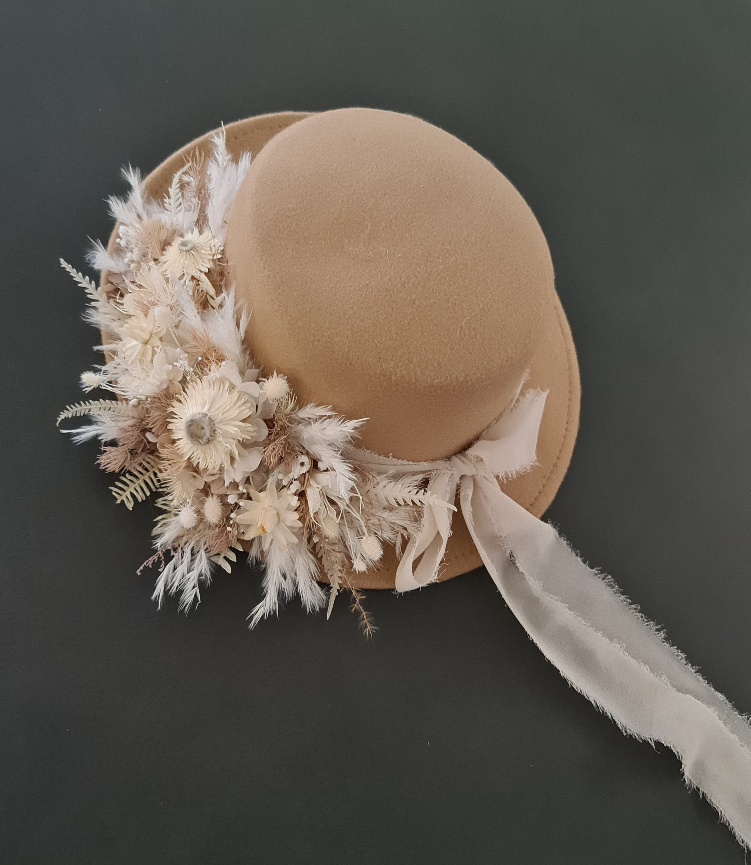 Boho Preserved Everlasting flowers hat