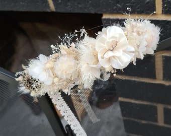 Boho style Everlasting preserved flowers crown / dog collar
