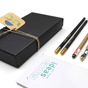 Papelería plantable y caja, caja de regalo ecológica, regalo sin plástico, kit de papelería de bolsillo