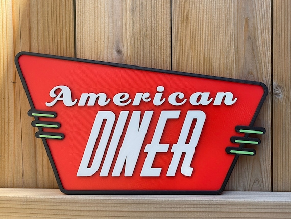 Classic American Diner Personalized Sign - Add a Personal