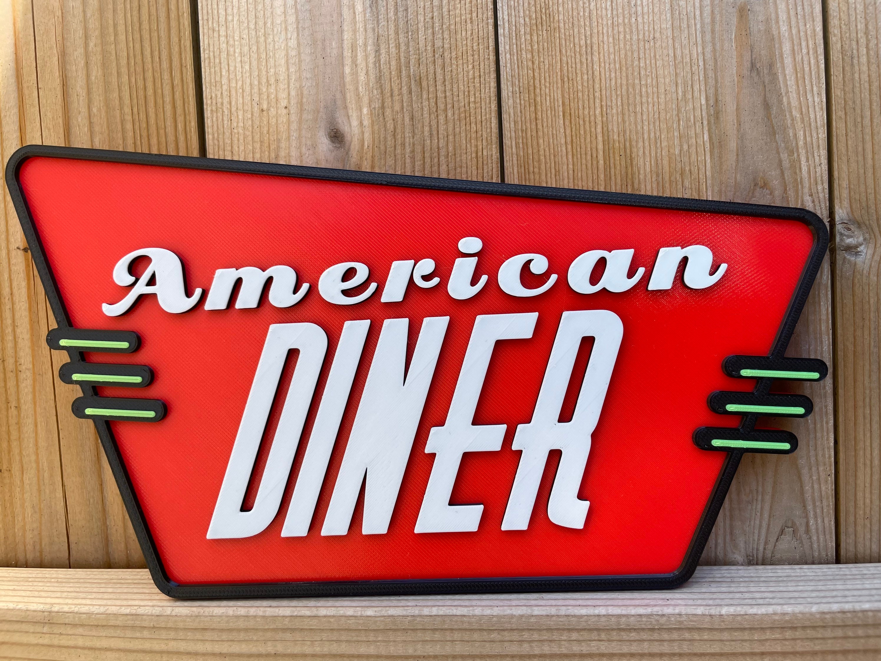 American Diner Sign Retro Diner Sign Customized US Diner 50s