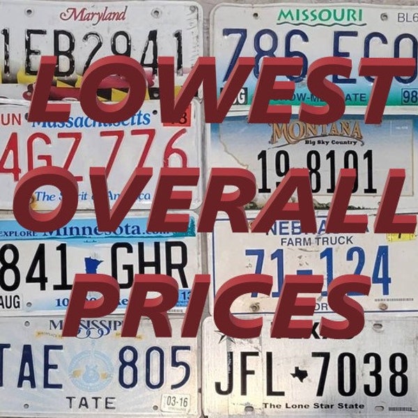 VINTAGE Used EMBOSSED  License Plates for Less or get 50 State Set/Run of All States - Compare my PRICES!!