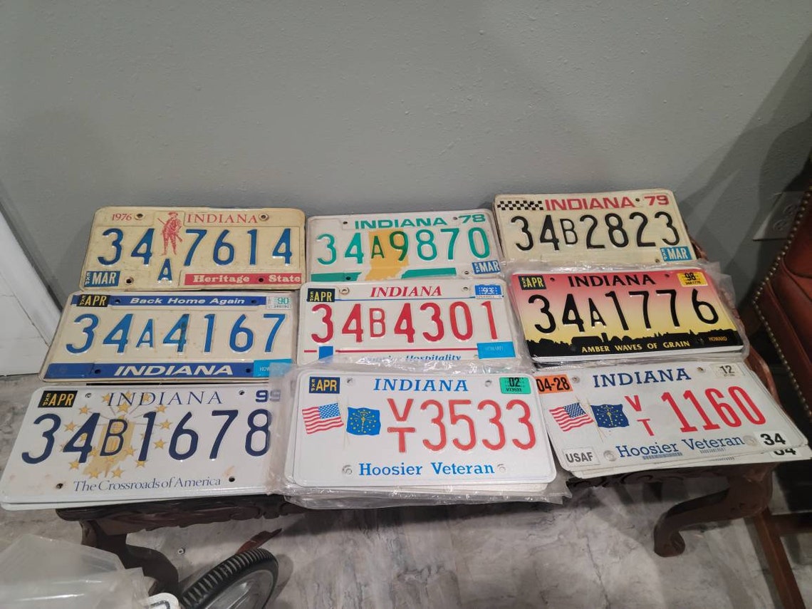 INDIANA License Plates Compare my PRICES Etsy
