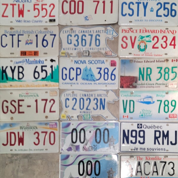 CANADIAN License Plates - Compare my PRICES!!